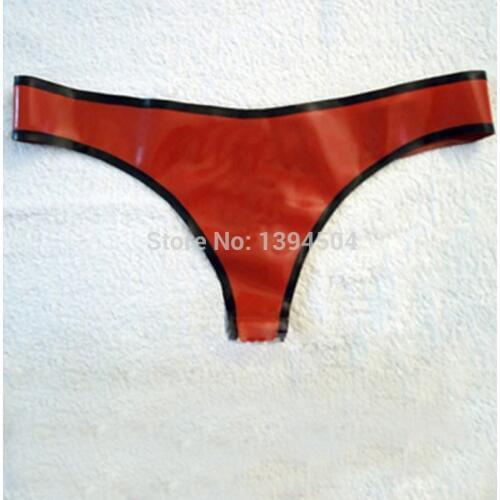 New Hot exotic Product Sexy Lingerie Cekc Handmade Men handmade red spliced Latex Pants Thongs Shorts uniform Fetish Costumes
