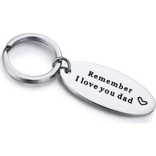 Oeinin Simple Keychain Remember I Love You Mum/dad Key Chain Thanksgiving Letter Color Zin Alloy Keyring Steel Pendant Jewelry