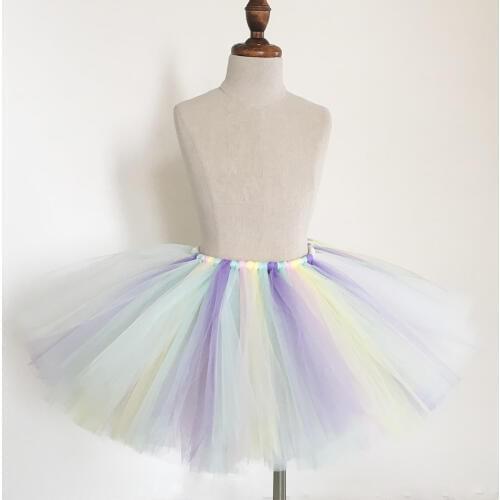 Pastel Unicorn Tutu Skirt for Girls Fluffy Tulle Tutus Birthday Party Costume Photo Props Baby Shower Gift