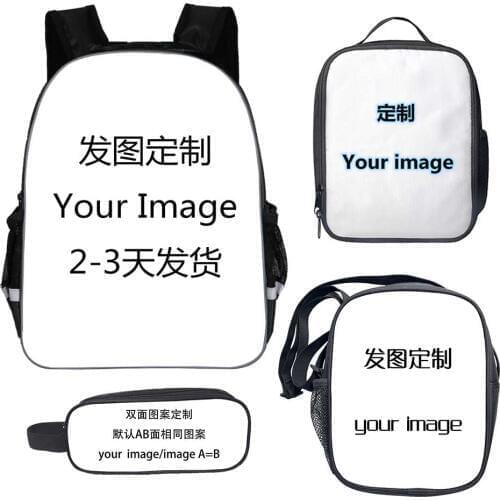 Personalised Backpack Lunchbag Pencilbag Animal FNAF Dinosaur Casual School Bags Toddlers Boys Girls Teenager Mochila Bolsa