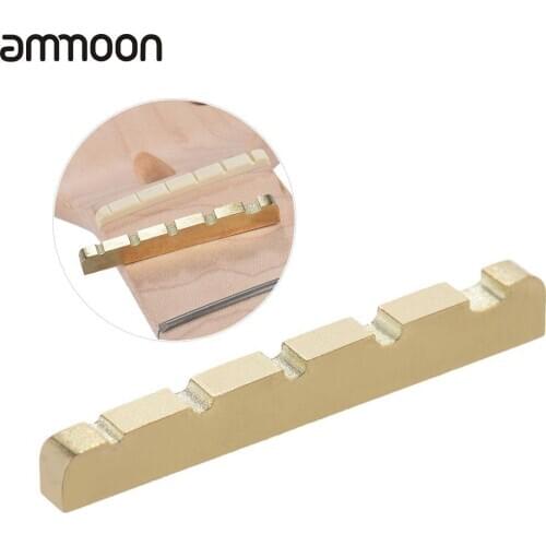 Pre-slotted Brass Guitar String Nut for 5-string Electric Bass Guitar Part Replacement 45 * 3.5 * 6-5mm