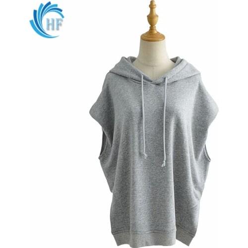 Women Pullover Clothes Casual Hooded Pullover Sleeveless Pullover Hoodie Oversize Pullover Loose Pullover Grey Top Sueter Mujer