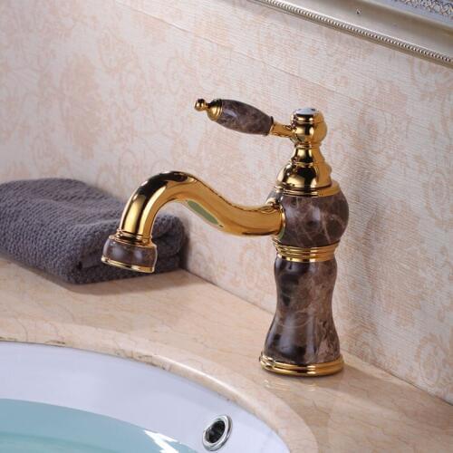 The Contemporary German full copper faucet marble cold European antique gold basin faucet products