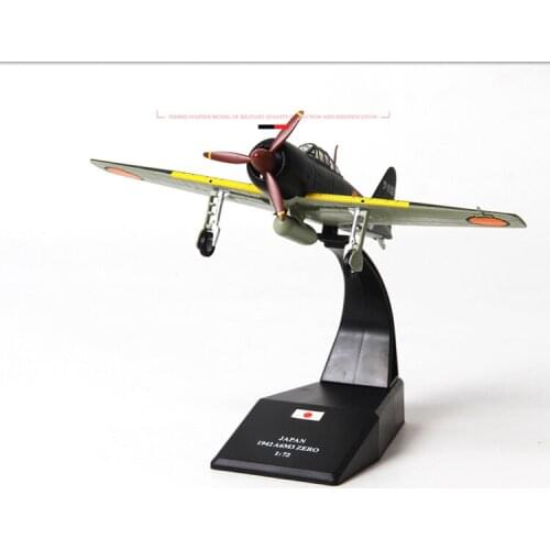 Alloy Model 1/72 Scale Diecast World War II Zero Fighter Japanese Airplane for Fans Kids Collectible Gifts