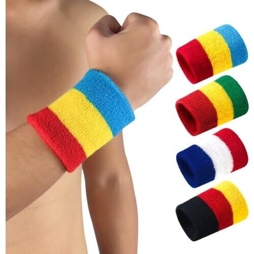 8*10 Cm Wrist Sweatband Basketball Tennis Sport Wristband Wrist Brace Support Protector Sweat Band For Reggae Punk Street Dance