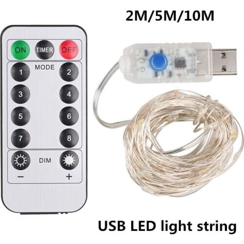2/5/10M LED Fairy Lights String USB Power Christmas Wedding Party Decoration Waterproof Starry Light String