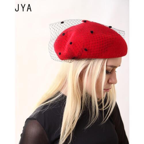 High Quality Knit 98% Pure Wool Beret for Women Girls Winter Hat Female Beret British Style Lady Solid Color Wholesale Hot 2019