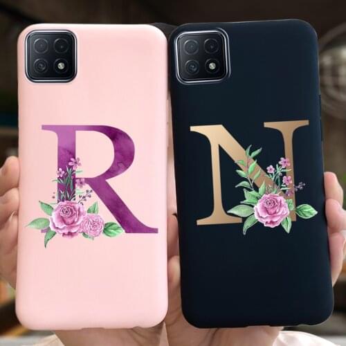 For OPPO A72 5G Case 26 Letter Color Printing Mobile Phone Case For OPPO A72 A 72 PDYM20 5G Back Cover Flower Pattern Bumper 6.5