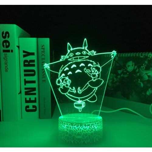 Japan Anime Figure Mei 3D LED White Base Color Changing Night Light for Kids Bedroom Decorative Girl Birthday Gift Desk Lamp