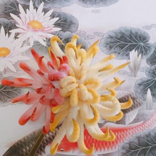 10cm chrysanthemum flower Hair Clip Velvet Qitou Headdress Antique Hanfu Vintage Bride Hair Flower Drama headwear