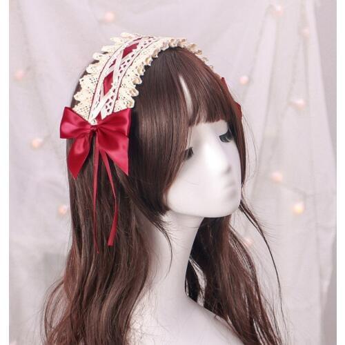 Women Diademas Para El Pelo Mujer Lolita Lace Headband Hair Band Bowknot Headwear Beautiful Hair Accessories For Girls Gift 2019