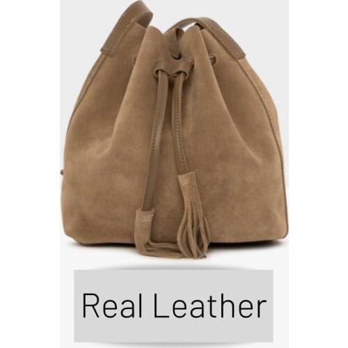 Real Leather Bucket Bag Women Shoulder Bag Black Vizon Brown Green Gavriel Ladies Leather Crossbody Bags For Girl Tote Bag