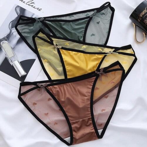 Panties Woman Sexy Lace Briefs Woman knickers Female Mesh Floral Lingerie Panty Seamless Underpants Transparent Thong Underwear