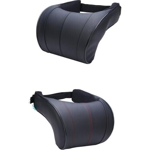 1Pcs Pu Leather Auto Car Neck Pillow Memory Foam Pillows Neck Rest Seat Headrest Cushion Pad
