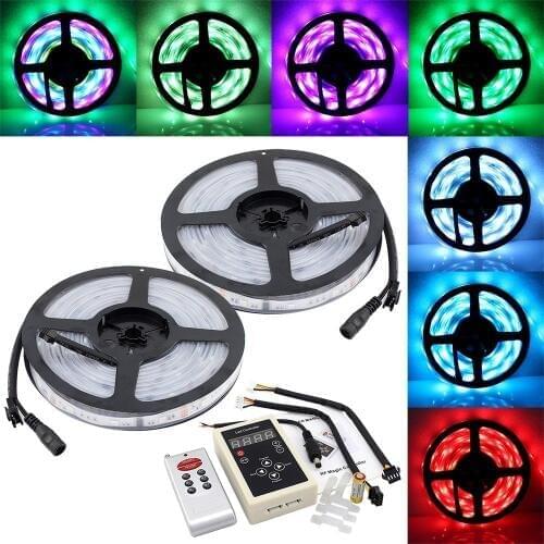 10M SMD 5050 6803 IC Dream Magic RGB Color LED Color Flexible Light Strip IP67 133 Change RF Remote Controller 12V 5A driver