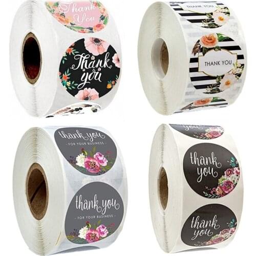 1000 Labels per roll Round Natural Kraft Thank You Sticker seal labes Hand Made With Love Sticker Paper scrapbooking sticker