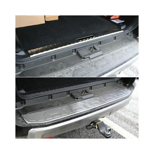 2* Outer + Inner Rear Bumper Protector Sill Plate Cover For Toyota 4Runner 14-19