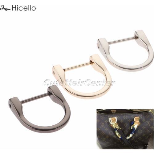 2PCS D Rings Buckles with Removable Screw Zinc Alloy 25MM(ID) Dee-Ring Luggage Accessories Leather Bags 3 color Hicello