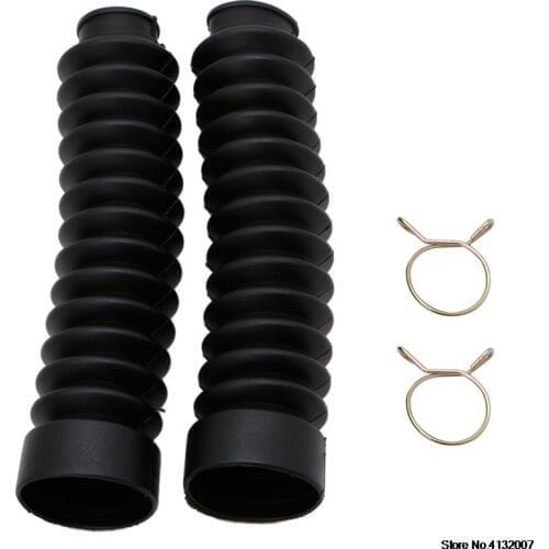 2Pcs Front Fork Motorcycle Dust Cover Gaiters Gators Boots Black Shock Absorber
