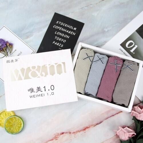 4 Pieces Graphene Pure Cotton Underwear Healthy Comfortable Breifs Lady Lace Sexy Mid-wais4 T Breifs