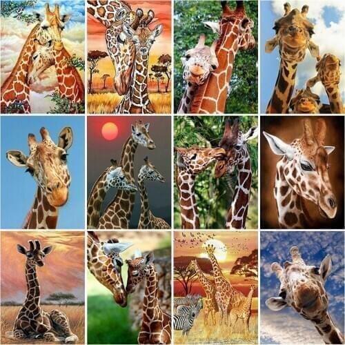 5D Diamond Painting Cross Stitch Giraffe Full Round Drill Daimond Embroidery Rhinestone Kits Mosaic DIY Animal Home Decor