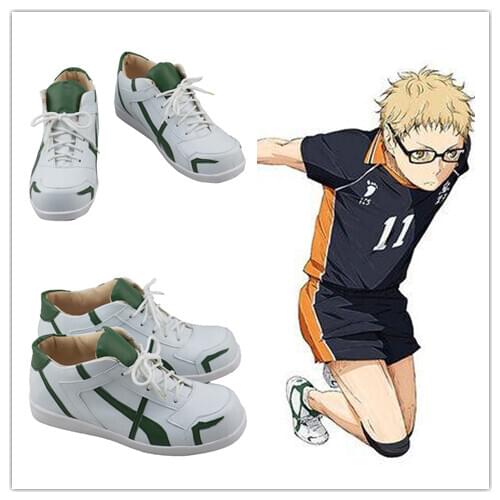 Anime Haikyuu Cosplay Karasuno High School Volleyball Team Kei Tsukishima Anime Sports Shoes Boots