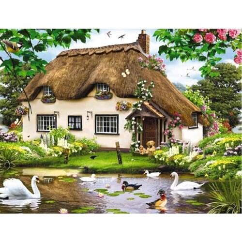 ARMYQZDiamond Painting Cross Stitch Landscape Diamond Embroidery Icon Beautiful Scenic Round Square Diamond Mosaic Landscape Pic
