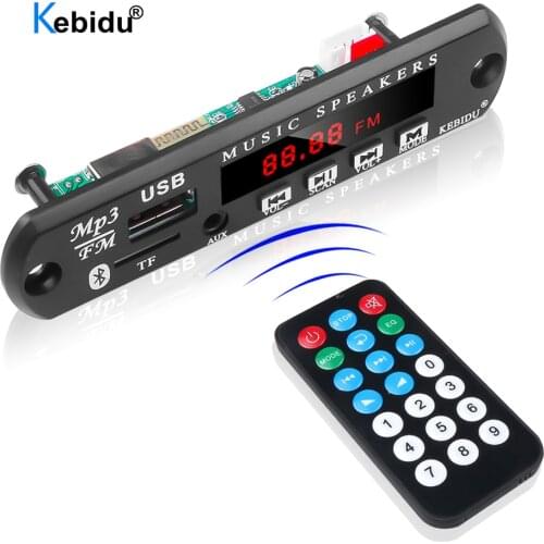 KEBIDU Bluetooth Wireless 12V MP3 Decoder Board Remote Control Player FM AUX TF card Usb 2.0 SD Module 3.5 mm For Iphone Samsung