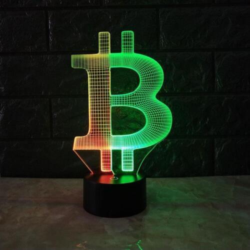 Bitcoin 3d Visual Night Light New Style Novelty Usb Led 3d Lights Fixtures Power Bank Kids Lamp