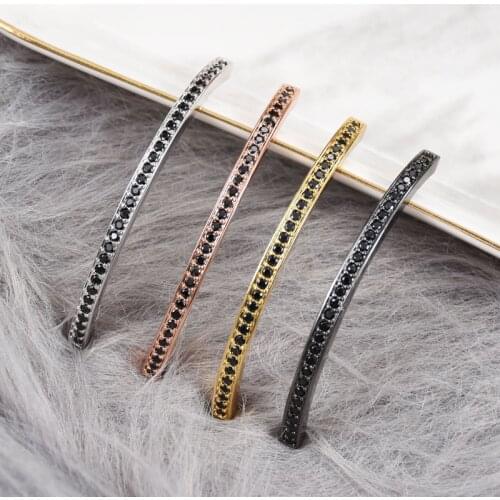 Long Strip Beads Micro Pave Cubic Zirconia Bead for Jewelry Bracelet DIY Hand Making