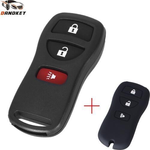 Dandkey New 3 Button Remote Key Shell Case For Nissan Infiniti Versa Tiida LIVINA X-Trail Xterra 2002-2007 Paladin + Key Cover