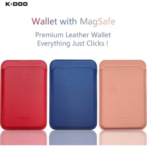 K-Doo Mag Wallet premium leather wallet case with Magsafe original technology high quality for iPhone12/12mini/12pro/12promax