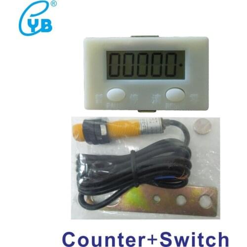 YB5C LCD Digital Electrical Counter 5 Digit Display Accumulation Counter with Magnetic Switch Sensor Punch Machine Counter Meter