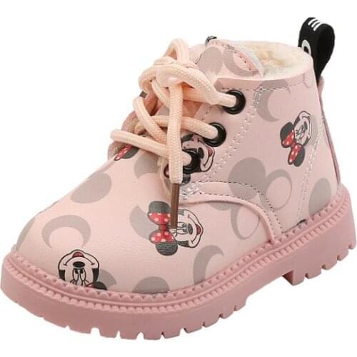 Childrens Boots for girls Autumn Winter kids shoes Printing Floral platform patent leather boots girls Rubber boots waterproof