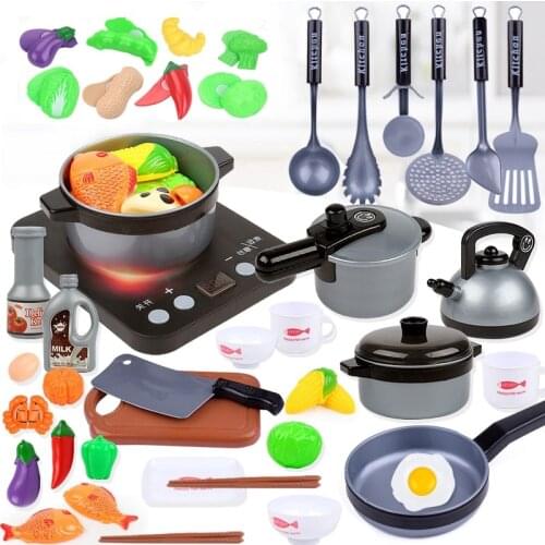 Children Kitchen Toys Simulation Utensils Food Cookware Pan Kids Pretend Play Kitchen Set Toys for Girls Doll Food 36-piece Set