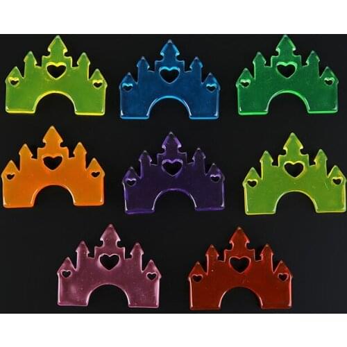 10Pcs/Lot 37mm*30mm Resin Cabochons Flatback Cute Cartoon Castle Charms For Jewelry DIY Making Necklace Findings