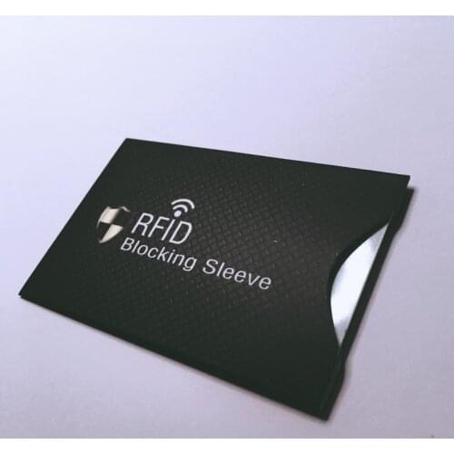 2 pcs Thick Aluminum RFID Blocking Sleeve Anti Theft Credit Card Holder printed logo Protect your money and ID