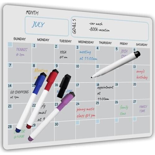 A3 netic Whiteboard Dry Erase Calendar Set Whiteboard Weekly Planner for Refrigerator Fridge Kitchen Home 17X12 inch