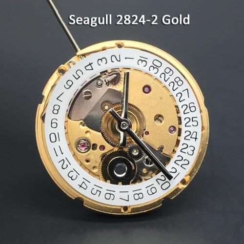 Seagull Golden Automatic Mechanical Watch Movement Eta 2824 Clone Replacements Parts for 2824-2/PT5000/SW200 High Accuracy Movt