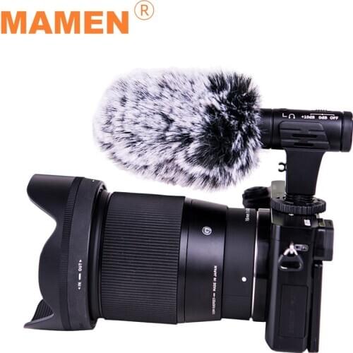 MAMEN Camera Microphone Studio Recording Microfone 3.5mm Plug+Micro USB Charging Mic For Camera Smartphones DSLR DV Youtube Vlog