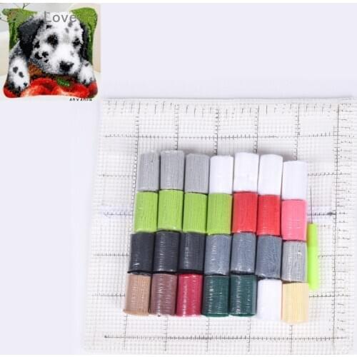 Chzimade Handmade Embroidery Pillowcase Latch Hook Rug Kits Animal Crochet Hook Canvas Yarn Cushion Needlework