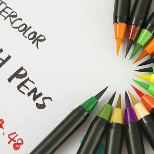 48 color watercolor brush pen fountain pen set