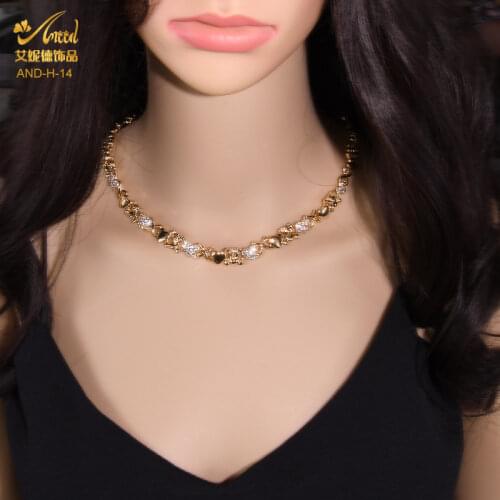 Xoxo Heart Bear African Jewelry Set Dubai Gold Wedding Bridal Necklace Bracelets Earrings Nigerian Ethiopian Jewellery Sets
