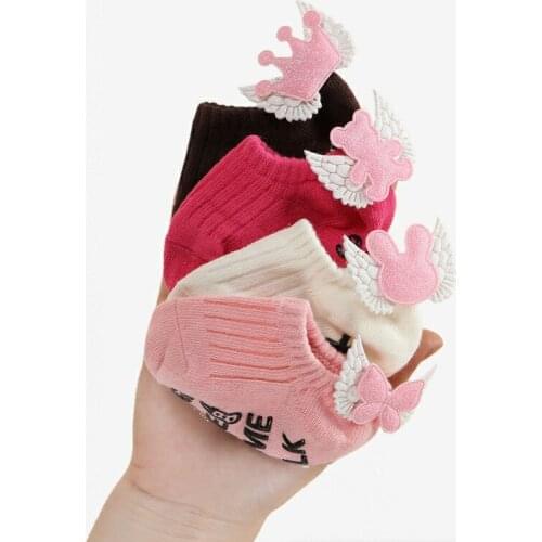 Baby Girl Socks Angel Wings Non-Slip Newborn Socks Girl Princess Toddler Boat Socks Girl Children Socks Baby Accessories