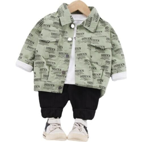 New Children Clothes Spring Autumn Baby Girls Boys Letter Jacket T-Shirt Pants 3Pcs/Set Toddler Casual Costume Kids Tracksuits