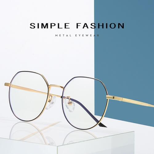 JULI EYEWEAR Blue Light Blocking Glasses Metal Square Glasses for Computer Men Women Anti Blue Eyeglasses MJ6004