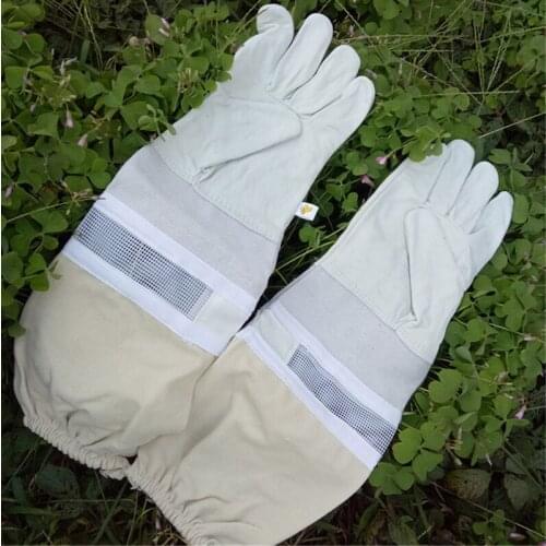 2pcs beekeeping glovs sheepskin ventilation Anti bee gloves for beekeeper equiment catching of bee sting Beekeeping tools