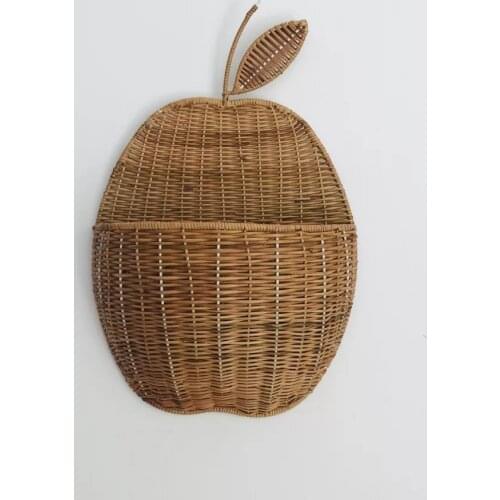 Rattan wall-mounted apple storage basket Pear storage basket wall-mounted storage basket photo photography props
