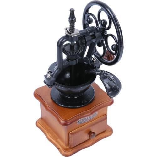 Vintage Style Manual Coffee Grinder Adjustable Ceramic Iron Burr Core Mill