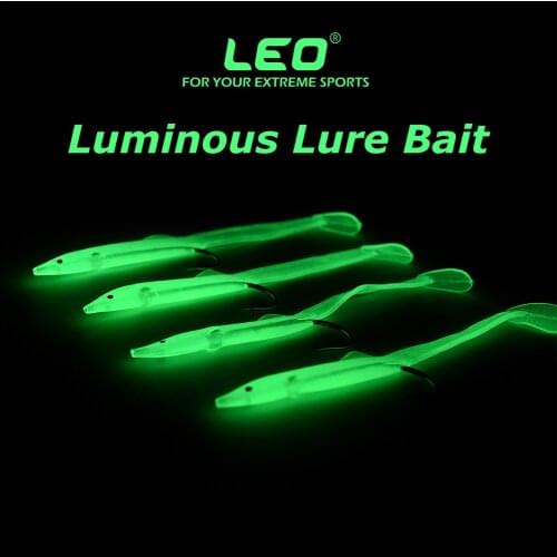 LEO Fishing Lure Small Package Easy To Carry Luminous Hook with Fluorescent Light Emitting Lure Bait Fishing Tackle Hook Pesca